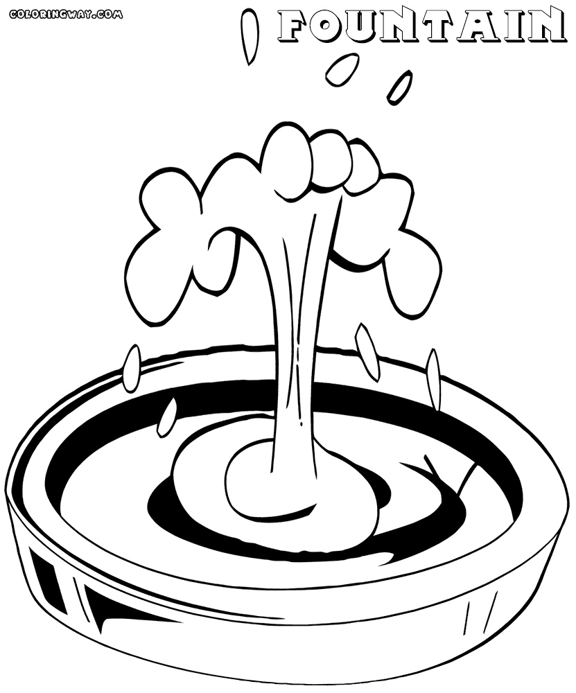 Fountain coloring #15, Download drawings