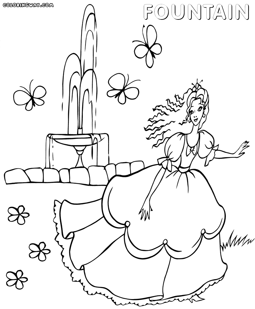 Fountain coloring #11, Download drawings