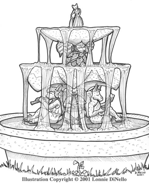 Fountain coloring #1, Download drawings