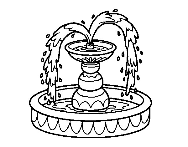 Fountain coloring #5, Download drawings