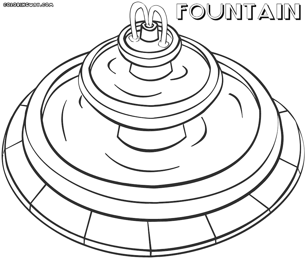 Fountain coloring #18, Download drawings