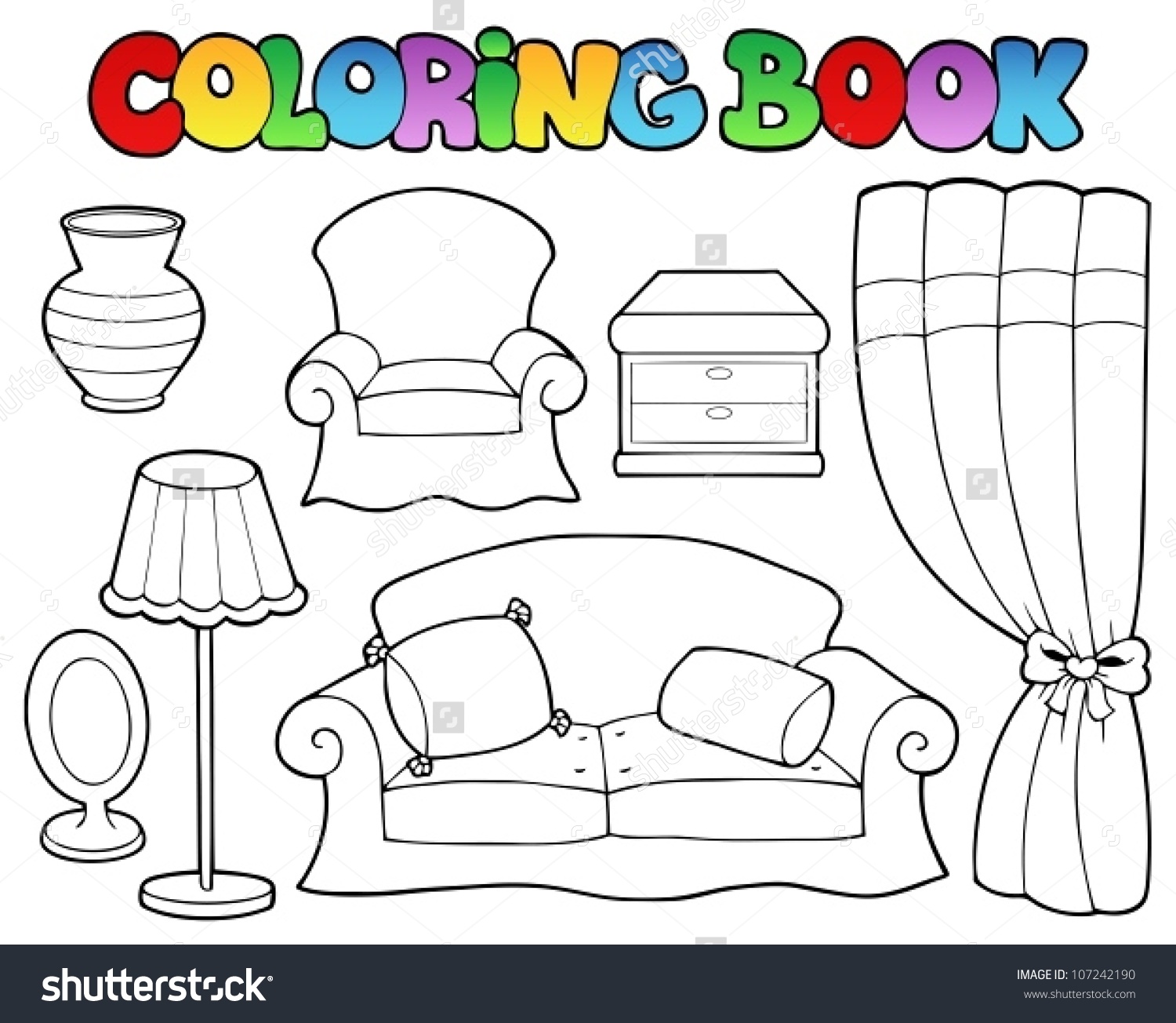 Furniture coloring #18, Download drawings