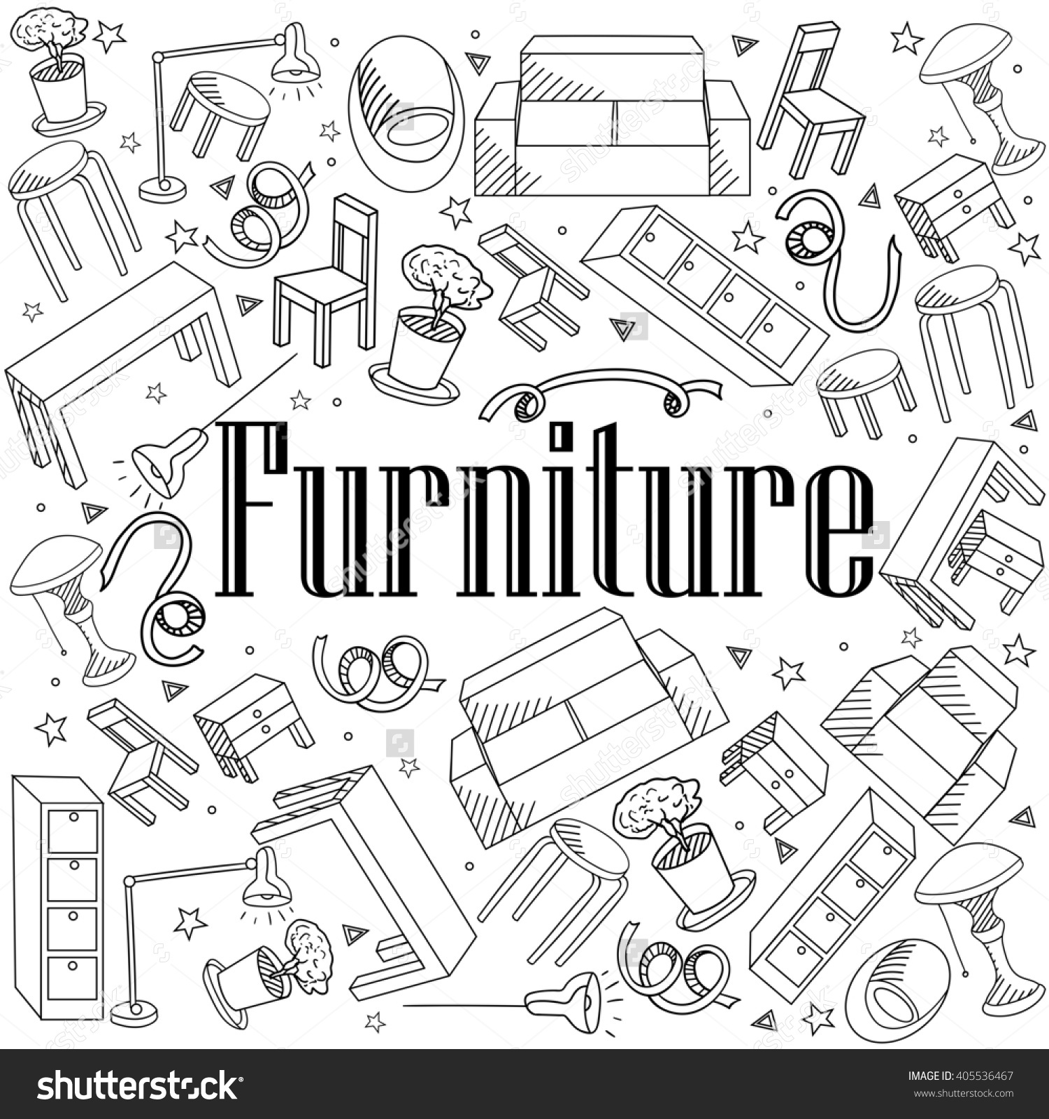 Furniture coloring #3, Download drawings