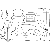Furniture coloring #17, Download drawings