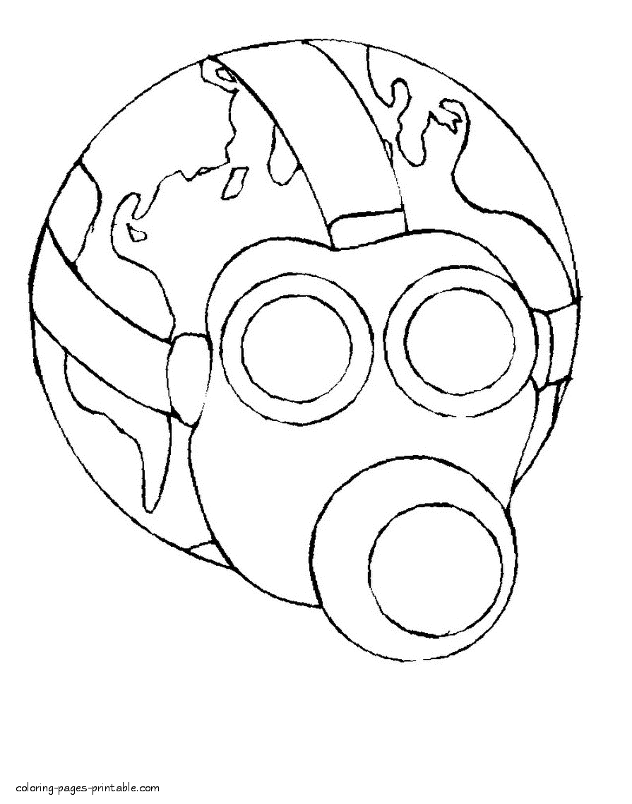Gas Mask coloring #9, Download drawings