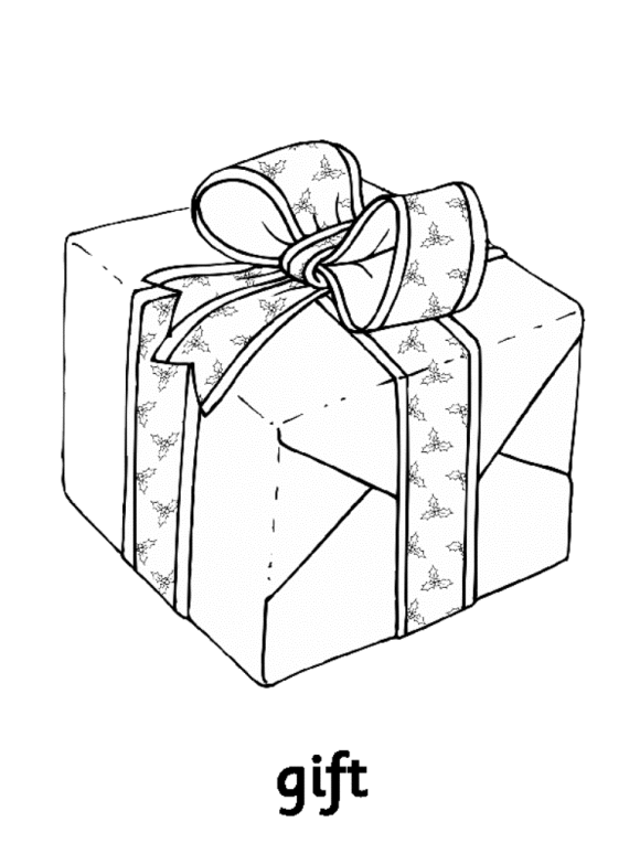Gift coloring #9, Download drawings