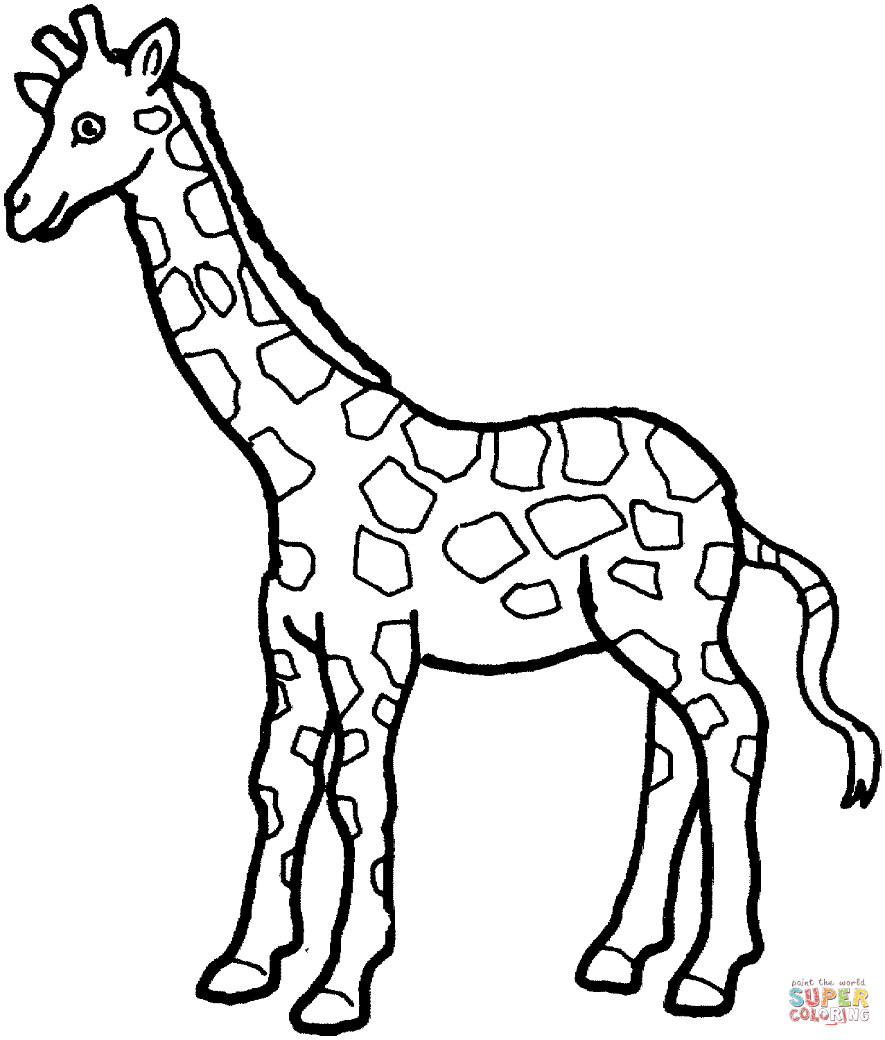 Giraffe coloring #12, Download drawings