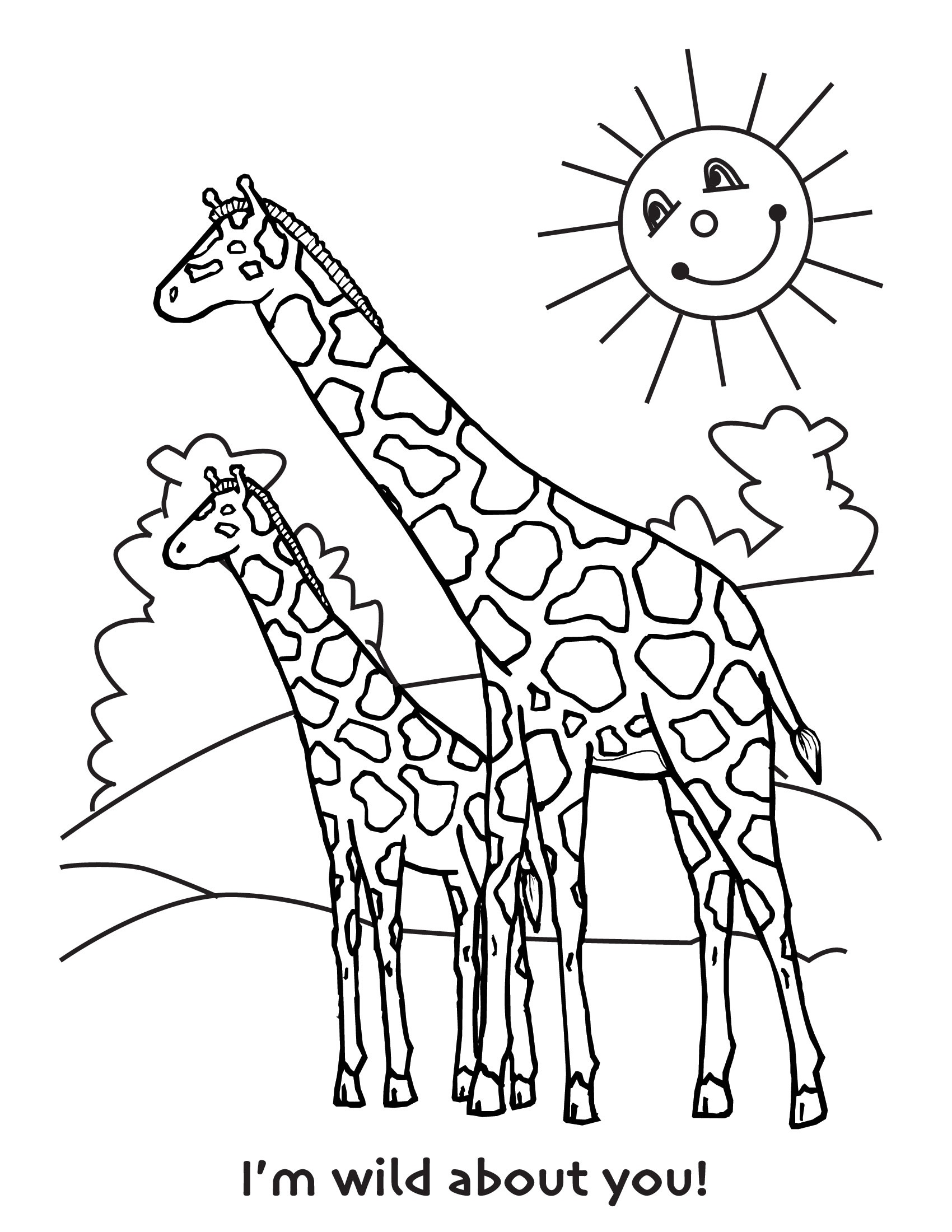 Giraffe coloring #10, Download drawings