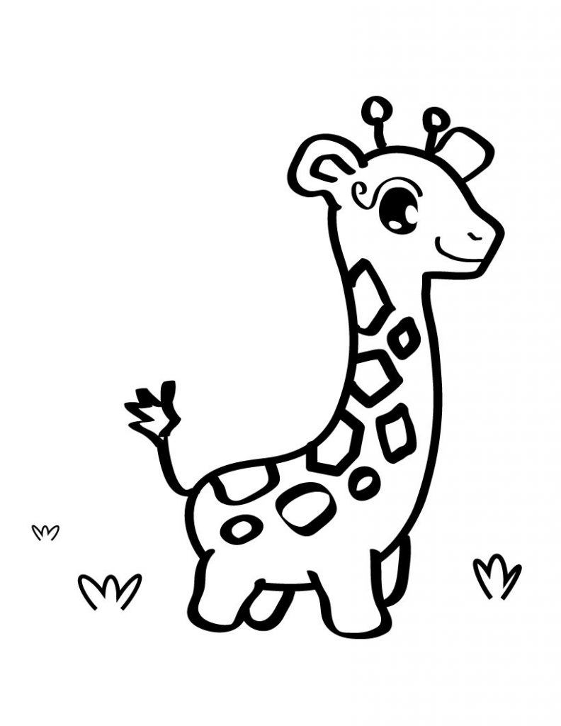 Giraffe coloring #4, Download drawings
