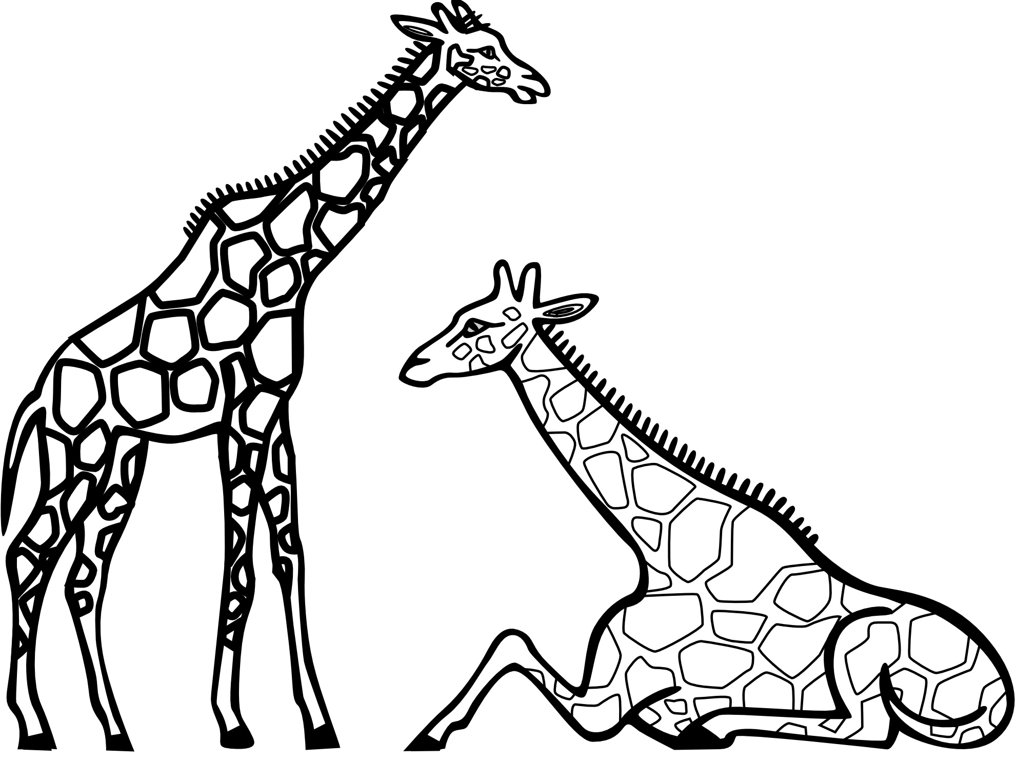 Giraffe coloring #14, Download drawings