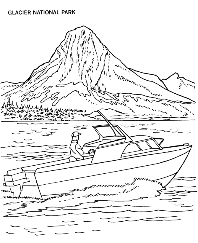 Glacier National Park coloring #19, Download drawings