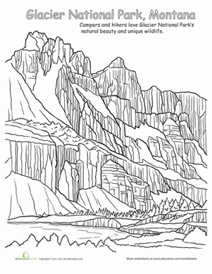 Glacier National Park coloring #20, Download drawings