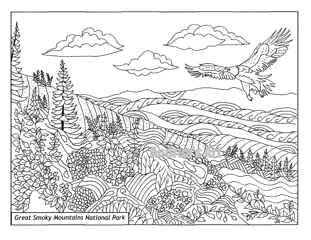 Glacier National Park coloring #5, Download drawings