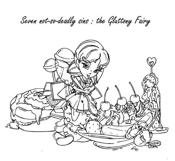 Gluttony coloring #19, Download drawings