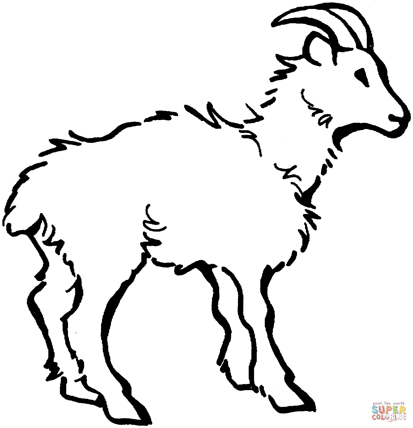 Goat coloring #12, Download drawings
