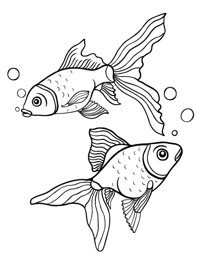 Gold Fish coloring #10, Download drawings