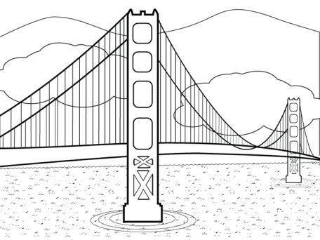 Golden Gate coloring #15, Download drawings