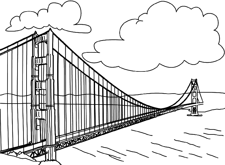 Golden Gate coloring #6, Download drawings
