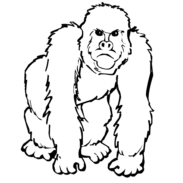 Gorilla coloring #6, Download drawings