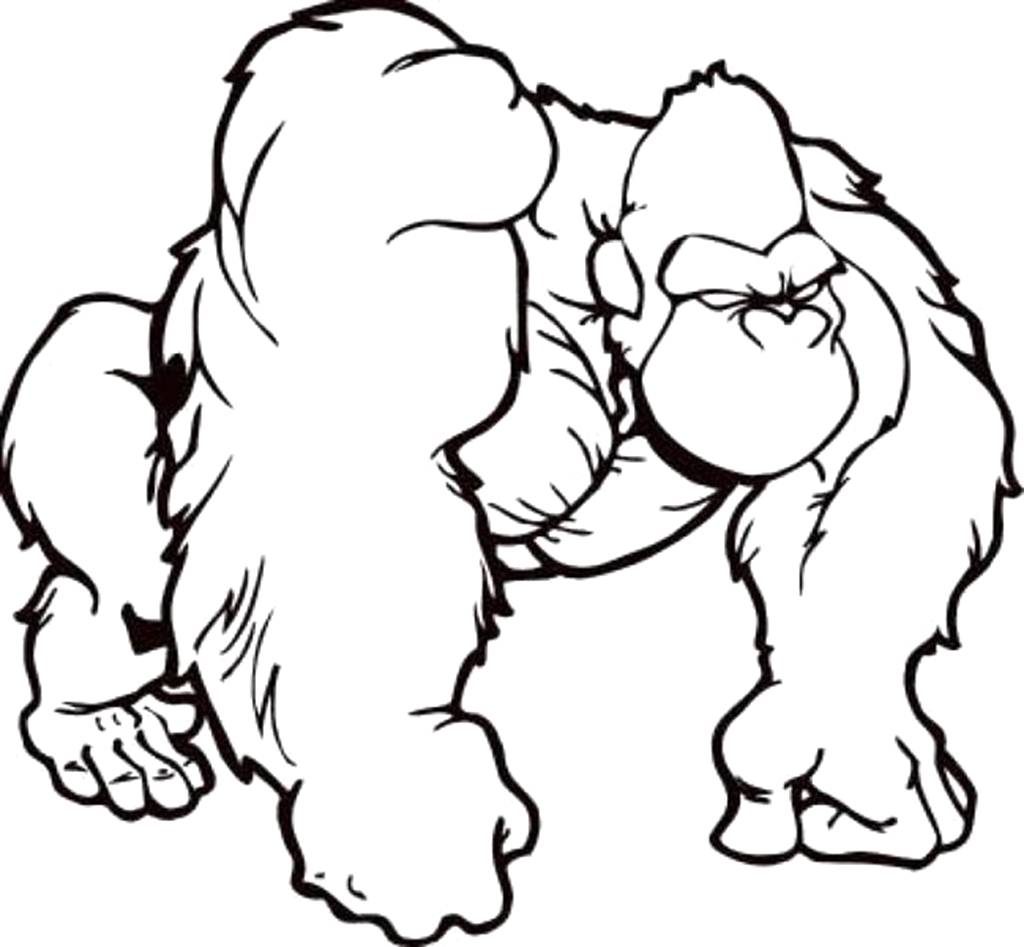 Gorilla coloring #17, Download drawings