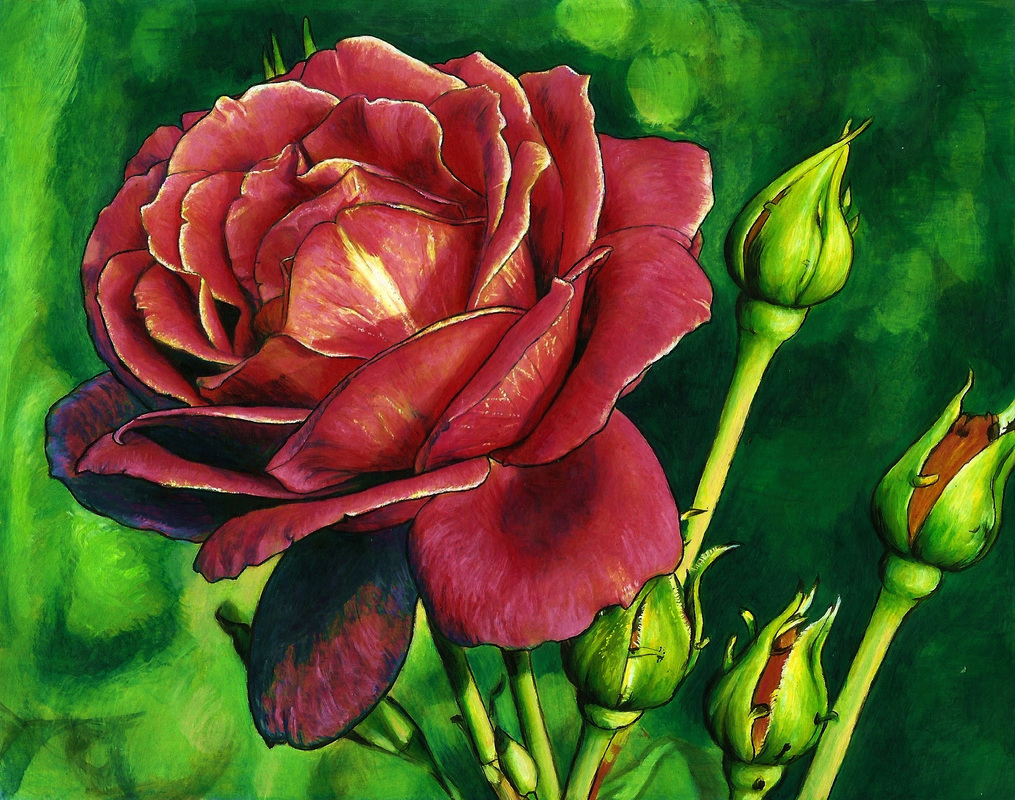 Green Rose coloring #4, Download drawings