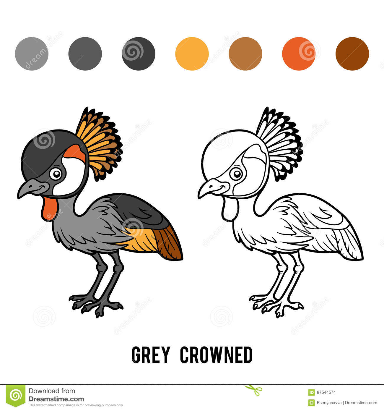 Grey Crowned Crane coloring #7, Download drawings