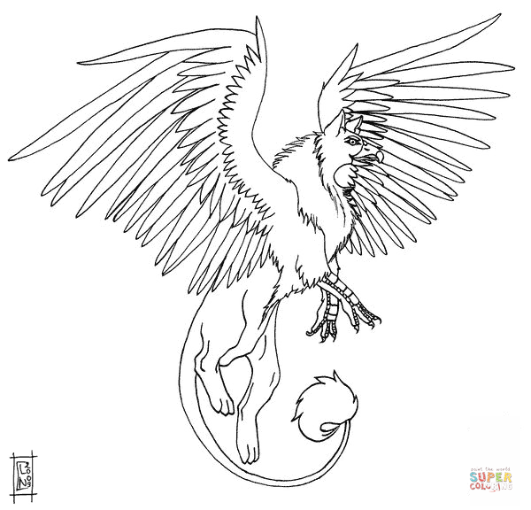 Griffin coloring #10, Download drawings
