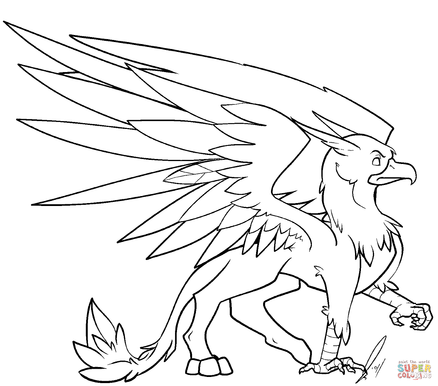 Griffin coloring #3, Download drawings