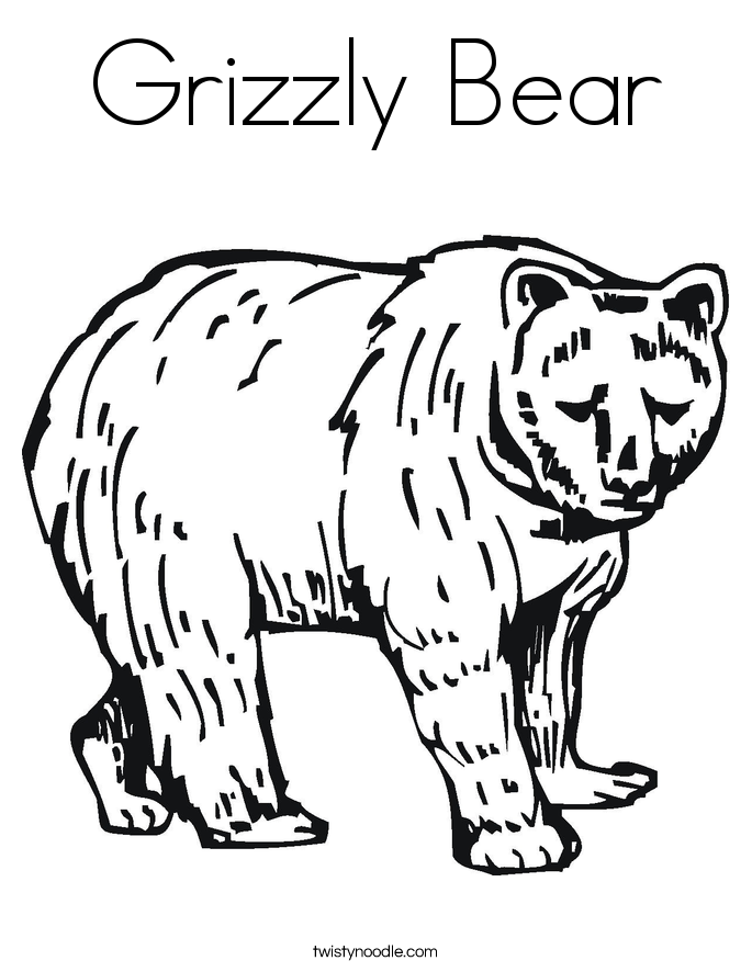 Grizzly Bear coloring #18, Download drawings