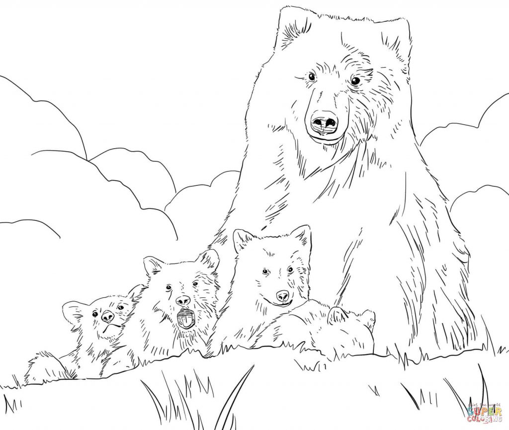 Grizzly Cubs coloring #14, Download drawings