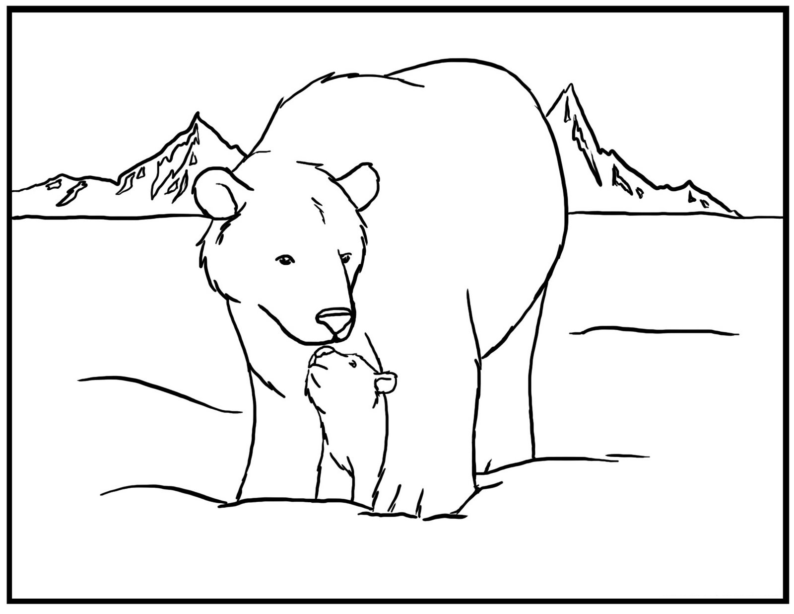 Grizzly Family coloring #5, Download drawings