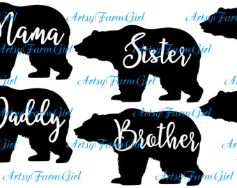 Grizzly Family In Spring svg #11, Download drawings