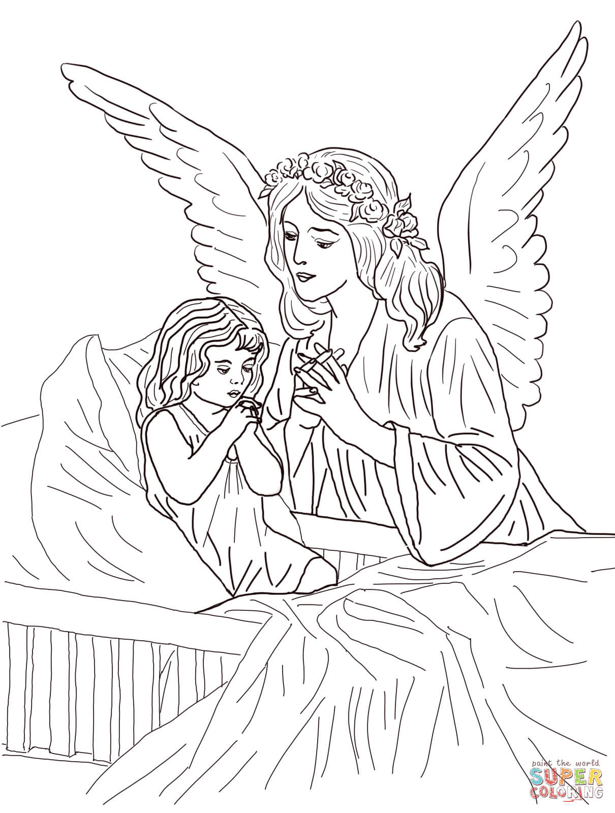 Guardian Angel coloring #8, Download drawings