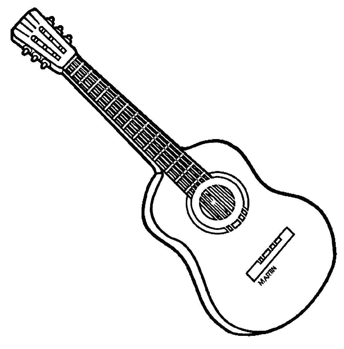 Guitar coloring #14, Download drawings