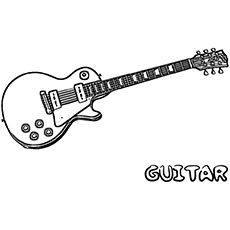 Guitar coloring #6, Download drawings