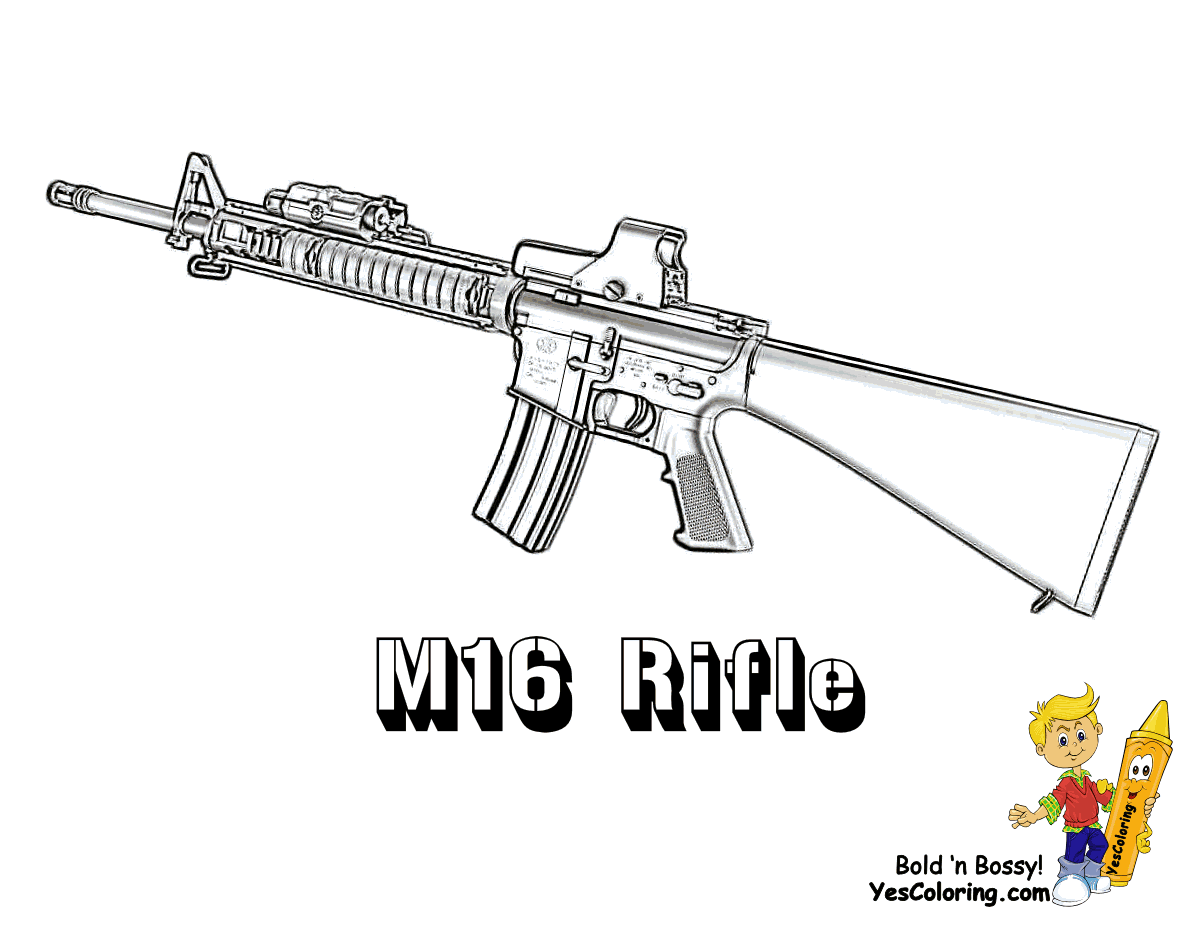 Assault Rifle coloring #12, Download drawings