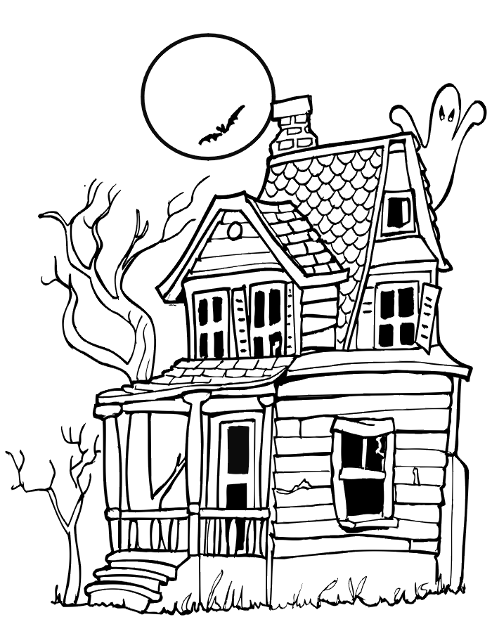 Haunted House coloring #9, Download drawings