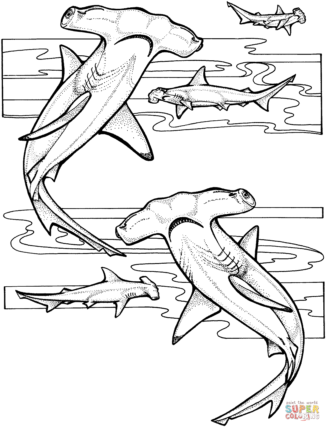 Hammerhead Shark coloring #1, Download drawings