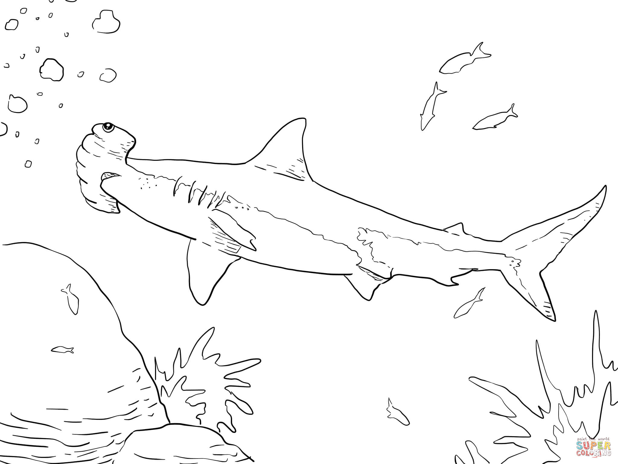 Hammerhead Shark coloring #3, Download drawings
