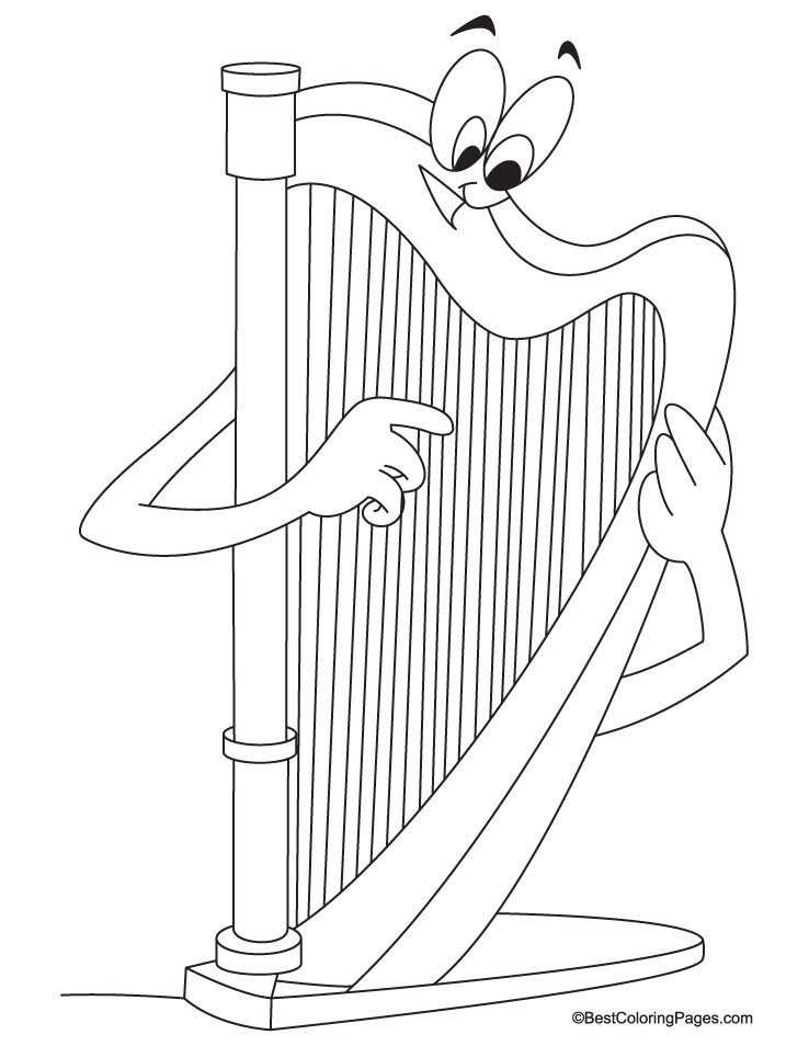 Harp coloring #14, Download drawings