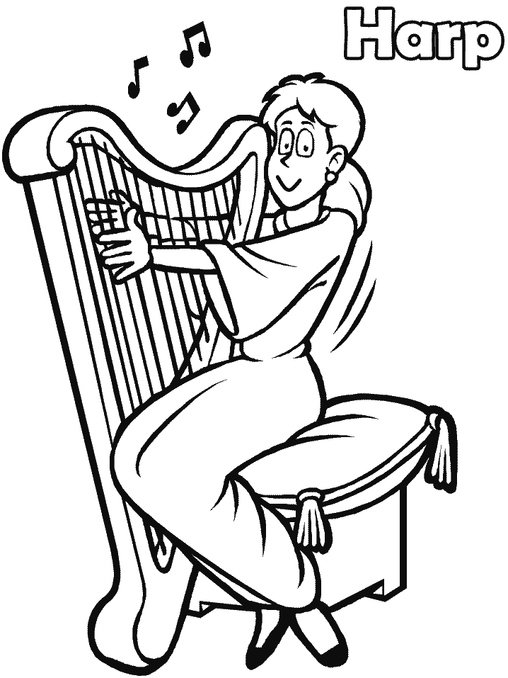 Harp coloring #13, Download drawings