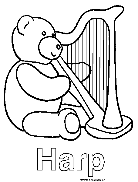 Harp coloring #2, Download drawings