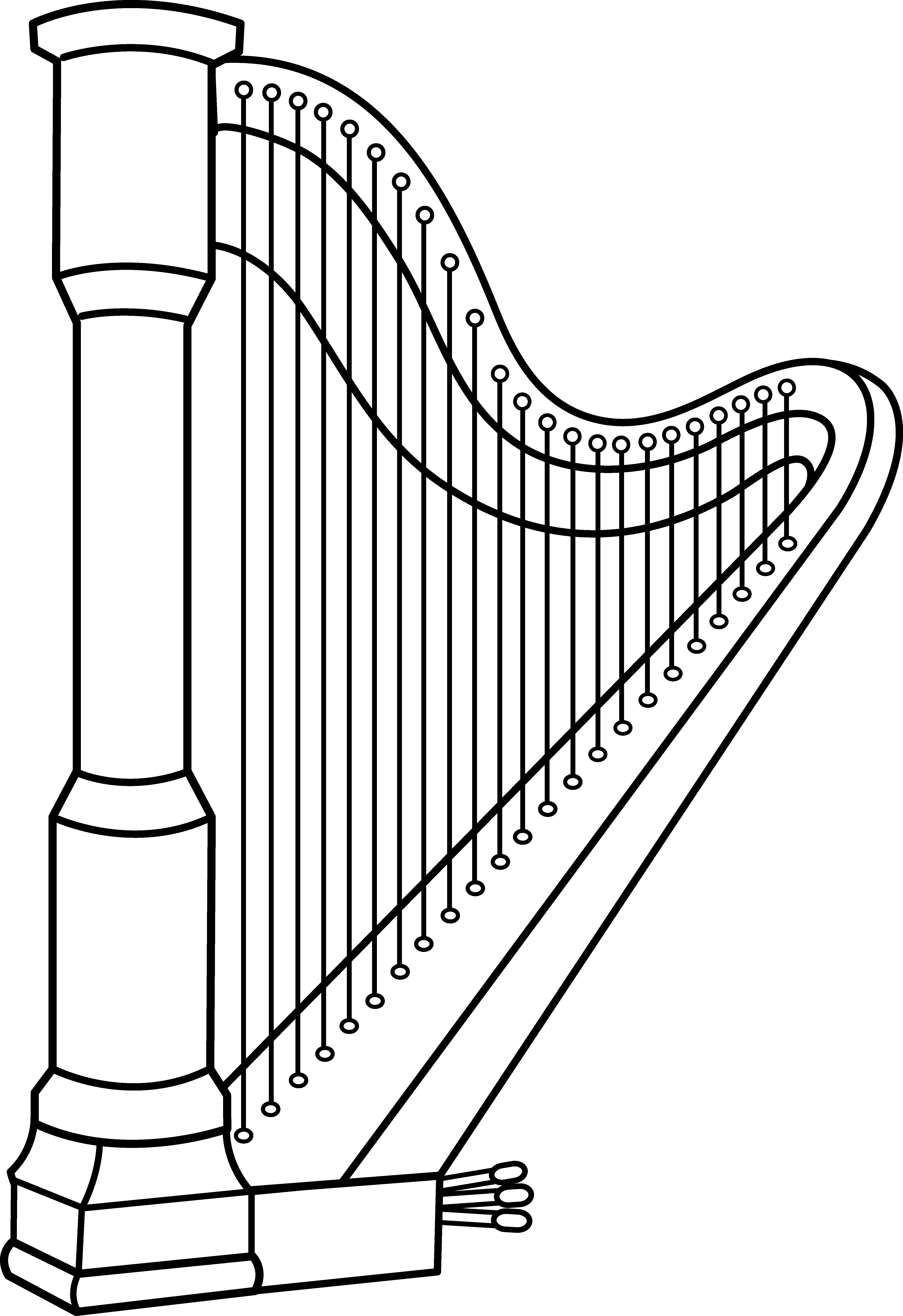 Harp coloring #1, Download drawings