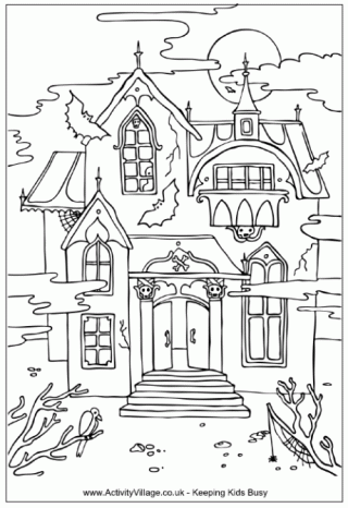 Haunted House coloring #13, Download drawings