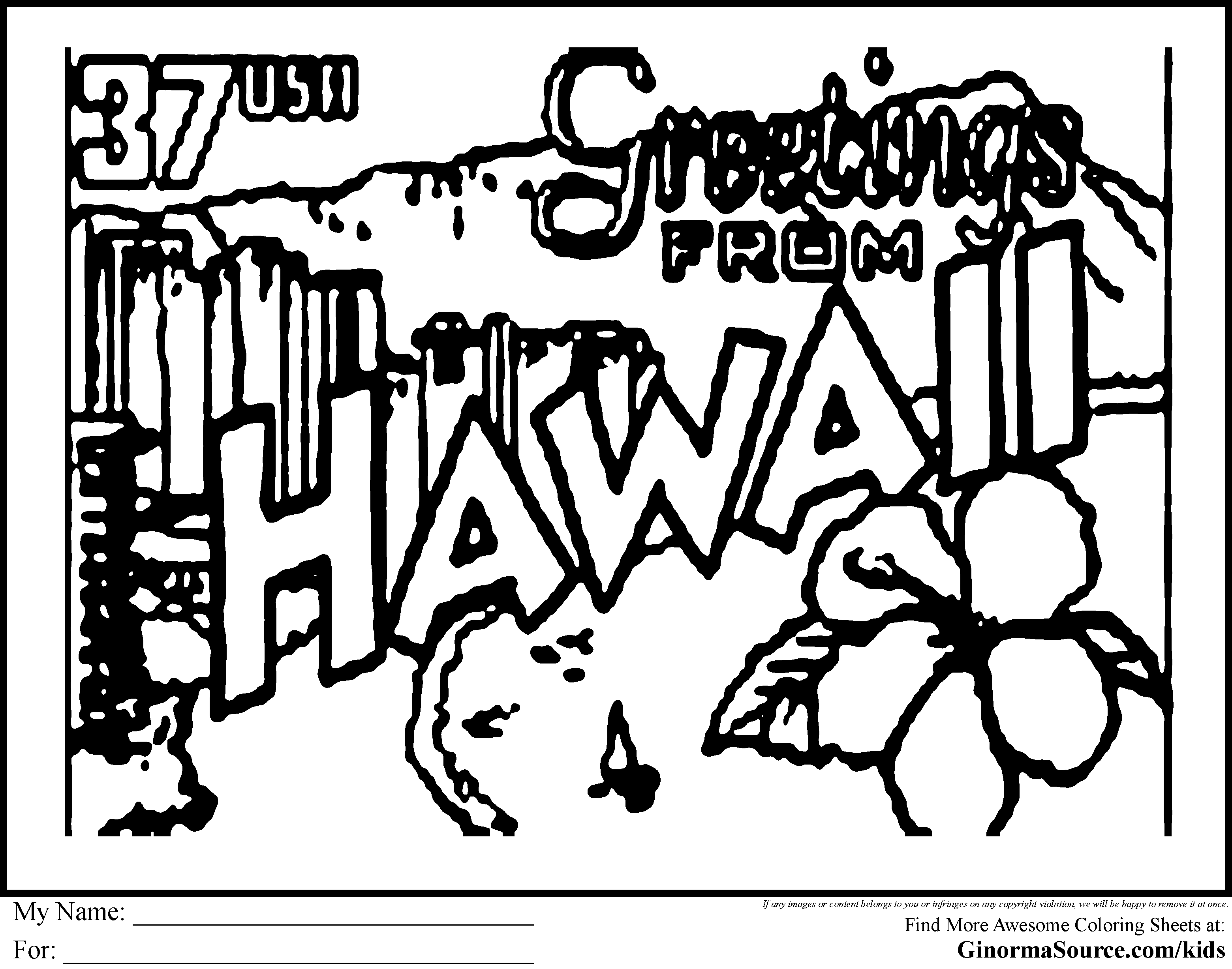 Hawaii coloring #3, Download drawings
