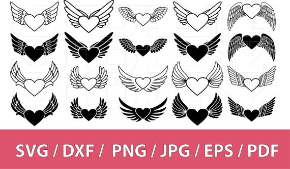 heart with wings svg #645, Download drawings