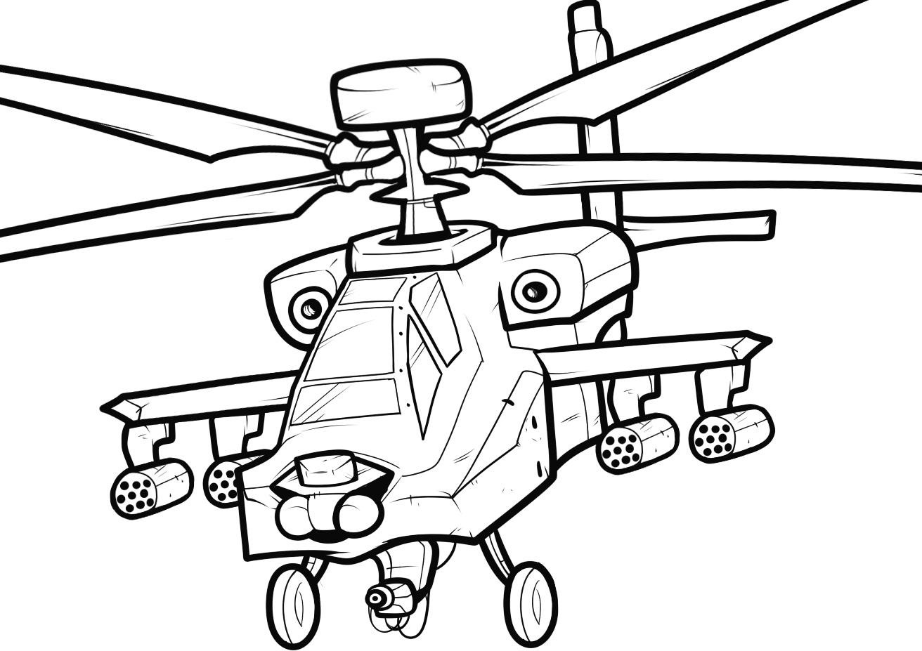 Helicopter coloring #8, Download drawings