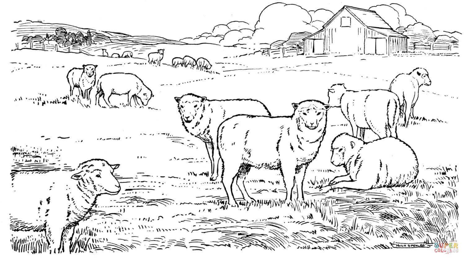 Herd coloring #5, Download drawings