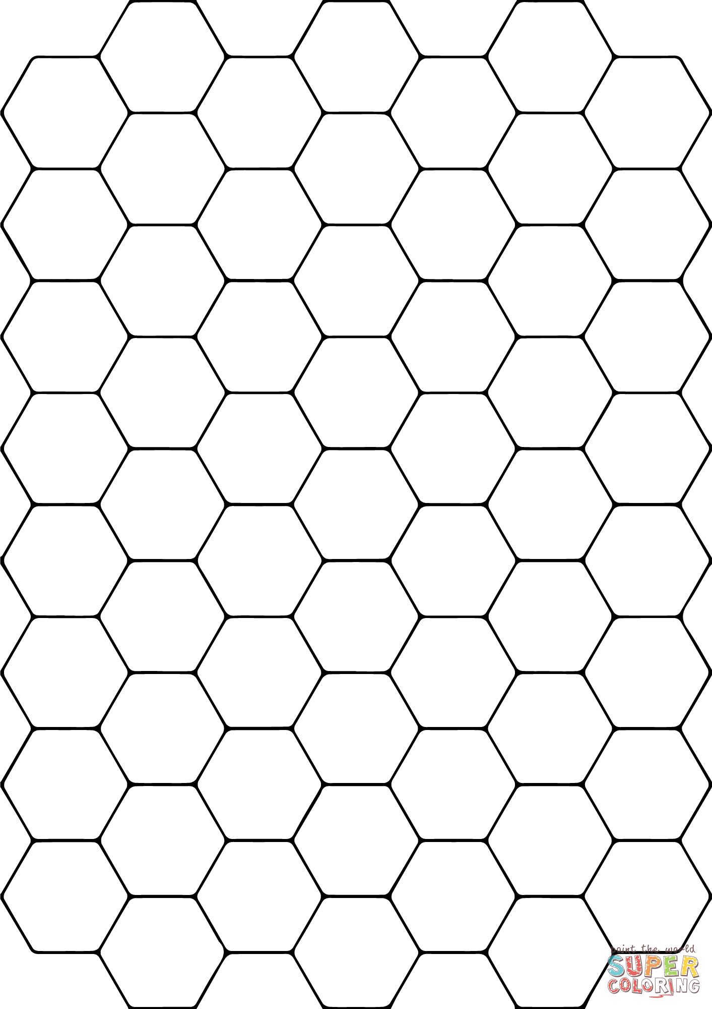 Hexagon coloring #9, Download drawings