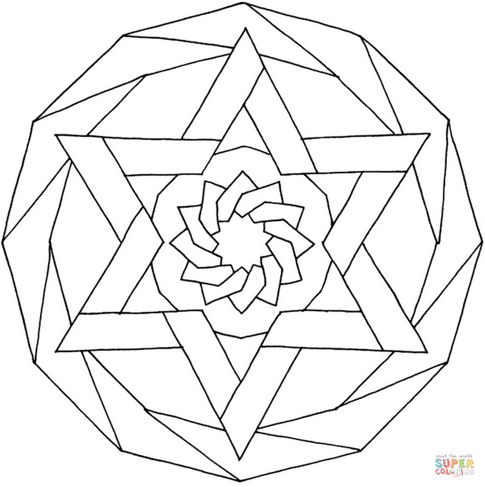 Hexagram coloring #5, Download drawings